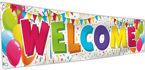 Welcome Home Banner - We Missed You So Much - Decorations With Balloon Picture - 180 x 40cm - Welcome Back (White)