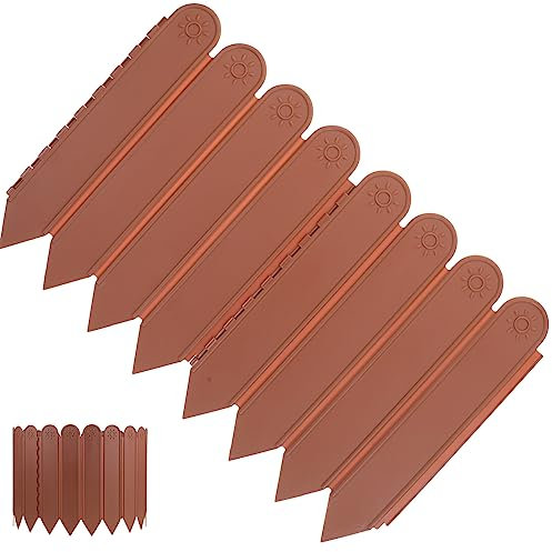 Cabilock Terassendeko Rollborder Beetzaun Lattenzaun Beetumrandung Gartenzaun Steckzaun Rasenkanten Beeteinfassung Garten Friesenzaun Gartenpalisade für Beet Plastikpflanzen