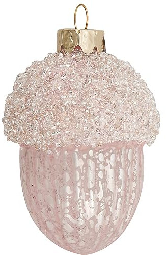 GreenGate Ornament Glas Eichel Hellrosa 6cm