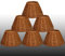 Lot de 6 petits abat-jours de rechange en rotin pour lustre en osier