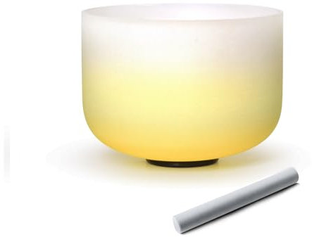 Hye-eun Klangschale mit E-Note, 25,4 cm, 432 Hz, gelber Quarzkristall, Solarplexus-Chakra für Yoga, Heilung, Klang, Energie, Vibration, Balance