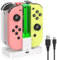 FastSnail Station de charge pour Nintendo Switch pour manette Joy Con et modèle OLED avec indicateur LED - Manettes professionnelles compatibles avec Joycons avec câble de charge - Blanc