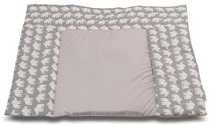 ULLENBOOM ® Wickelauflage 85x75 cm Graue Elefanten (Made in EU) - Wickelunterlage Waschbar und für Unterwegs geeignet, Bezug: 100% OEKO TEX Baumwolle, Wickeltischauflage 75x85
