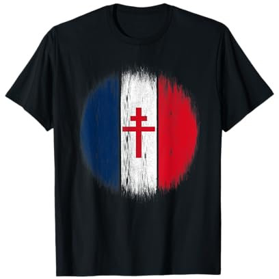 Drapeau Français avec Croix de Lorraine T-Shirt