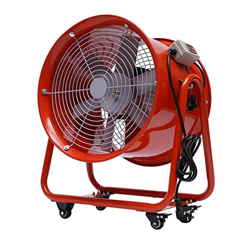 czyuRachel Industrielüfter, 220v 1100w Bodenventilator Tragbarer Ventilator Hallenlüfter Ø 47cm Industrie Ventilator Trommelventilator Windmaschine Trommelgebläse Standventilator, 15000m³/H