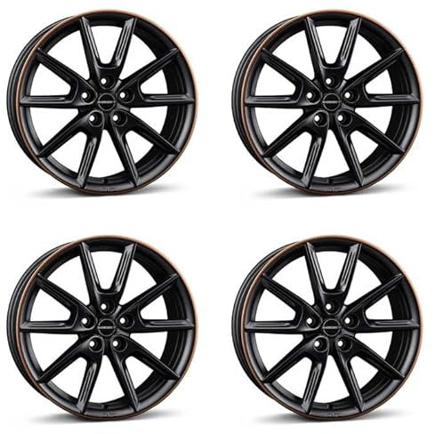 4x Borbet Felgen LX18 8.0x18 ET40 5x112 black matt rim copper kompatibel mit Mercedes A B C CL CLA CLE E EQA EQB GLA GLB GLC GLK S SLC SLK