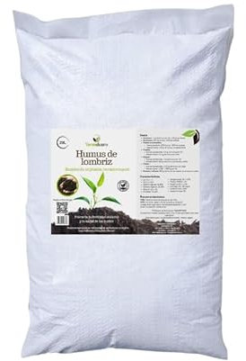 Humus de lombriz Vermiduero. Abono orgánico 100% natural y ecológico. Renueva la tierra y cuida tus plantas. (12Kg)