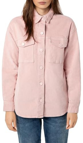 Eight 2 Nine Damen Cord Hemdjacke – Lässige Cordjacke mit Knopfleiste Light-Rose M