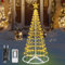 HELESIN Weihnachtsbaum Metall Kegelform 154 LED Lichterbaum 8 Modi Timer Wasserdicht Weihnachtsbeleuchtung Außen Lichterkette Weihnachten Beleuchtung für Garten Balkon Weihnachtsdeko Aussen Warmweiß