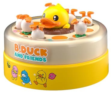 Fuwraixis Kinderhüpfspielzeug gelbe Ente, Kinder-Hüpf-Roulette, Kinderkonzentrationstraining, Lernspielzeug, 14 Stück