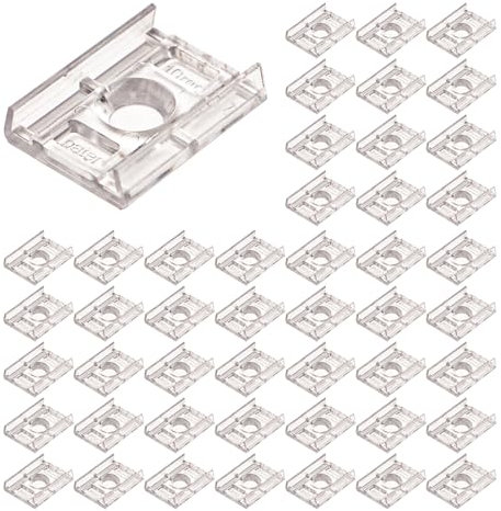 Bofanze Pack of 200 LED Strip Clips, 10 mm, Clip Mount LeD Clips,Clip Trasparente per Strisce Fixings with Screws for 10 mm LED Strips