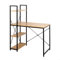 AKTIVE Max Home Bureau avec Étagère, 100X52X120 cm, 3 Étagères, Plateau en Bois, Structure en Acier Noir, Bureau et Étude, Industriel, Pieds Réglables, Bureaux (18421)