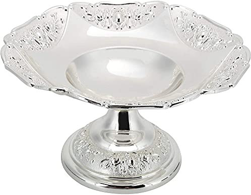 YXUANYZNB Bandeja de servir plateada, bandeja de aleación de zinc para fiestas, restaurantes, bares, Navidad