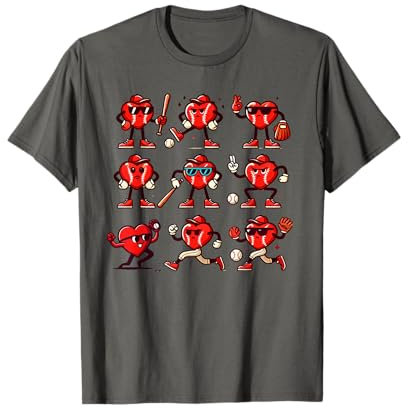 Pichet de baseball en forme de cœur pour la Saint-Valentin T-Shirt