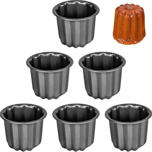 Abbdbd 6 Teile/Satz Caneles Form Carbon Stahl Canele Backformen Antihaft Cannele Mold Mini Kuchen Dosen Gebäck Cookie Form Backen Werkzeug