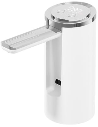Electric Water Bottle Pump, Foldable Automatic Drinking Water Dispenser with 3-Speed Modes USB Charging Portable Indoor Outdoor Water Pump for 3-5 Gallon Bottles, for Home Office Camping (white)