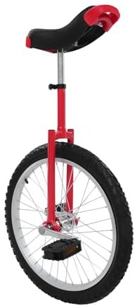 LKHDONG 20 Zoll Unicycle Unisex Einrad Fahrrad mit Griffen, Laufrad Balance Training max.75kg Einradständer 78-90 cm Höhenverstellbar (Rot)