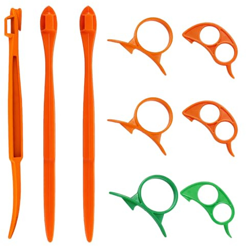 9 Piezas Peladores para Cítricos y Frutas – Pelador de Naranjas y Limones de Plástico, Orange Citrus Peelers Fáciles de Usar, Pelador de Verduras y Gadget de Cocina Práctico para Hogar y Exterior