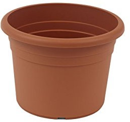 greemotion Pot de fleurs rond en plastique Ø 18cm 1,5L - Pot pour plantes extérieures et intérieures - Pot de jardin couleur terre cuite
