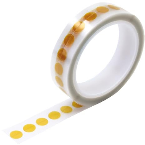 WETEC Polyimid-Klebepunkte, 1.000 St. auf Rolle, 8 mm (Kapton-Klebepunkte Abdeckband Lötabdeckband Ronden Temperaturbeständig)