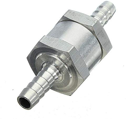 Rückschlagventil 6-12 mm Aluminiumlegierung Rückschlagventil Rückschlagventil für Kraftstoff/Wasser/Marine (1 Stück), silber