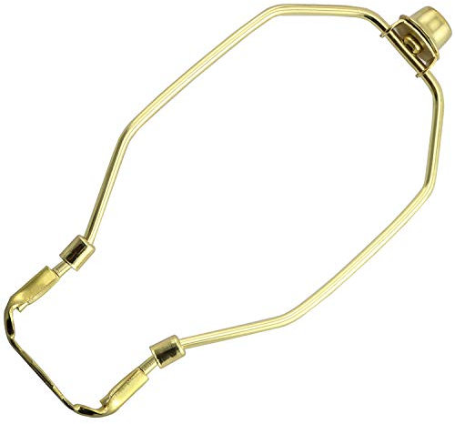 DZS Elec 1 Stück 20,3 cm Lampe Harfe mit Lichtsockel und Lampenschirm Lampe Endstück für Tisch/Bodenleuchte Montage UNO Adapter Konverter Endstück Set messing