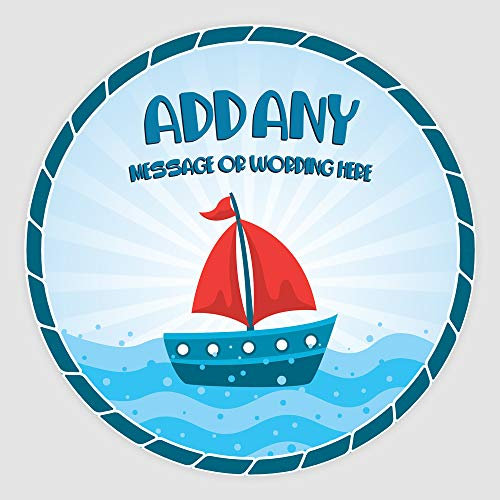 20 x Sailing Boat Ocean 5cm Personalised Edible Cupcake Toppers on Premium Icing