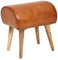 FineBuy Sitzhocker Echtleder/Massivholz 45 x 53 x 40 cm Moderner Lederhocker, Kleiner Holzhocker Gepolstert, Turnbock Hocker mit Leder-Bezug
