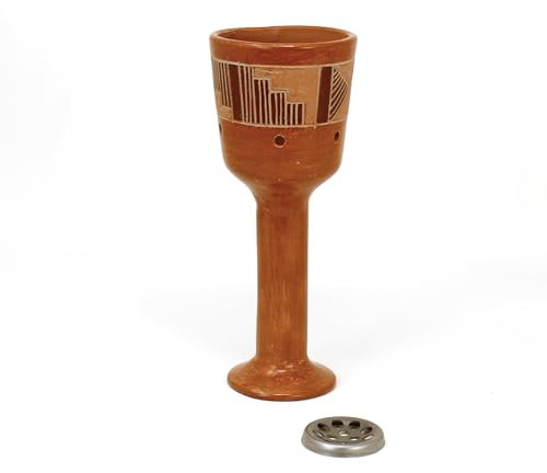 Brûleur d'encens Copalera avec Manche Yolath – Porte encens fabriqué artisanalement en Terre Cuite – Brûleur d'encens idéal pour Les Grains, Les cônes et Les copeaux