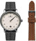 Zeppelin Damenuhr mit Lederband 36 MM ETA Quarz Monotimer Einzeigeruhr Datum 2 Armbänder 8643-5