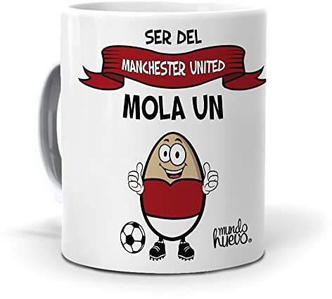 Taza Regalo Original Futbol. Ser del Manchester Mola un Huevo. Ceramica AAA - 350 ml.