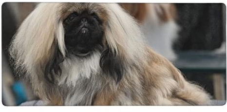 Mauspad mit Pekingese-Hundemotiv, 90 x 40 cm, großes erweitertes Mauspad, großes Tastatur-Mauspad, Schreibtischunterlage.