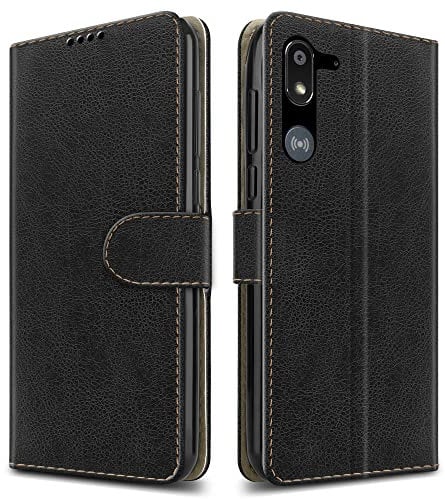 PIXFAB For Doro 8050 Leather Phone Case, Magnetic Closure Full Protection Book Folio Design, Wallet Case Cover [Card Slots] and [Kickstand] For Doro 8050 - Black