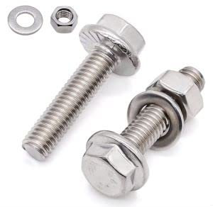Glvaner M10-1,5 x 25 mm Sechskantschrauben, Edelstahlschrauben, Sechskantmutter und flachen Unterlegscheiben, Edelstahl 304, Vollgewinde, Grobgewinde, 10 mm Schrauben und Muttern-Sortiment