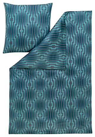 ESTELLA Bettwäsche Levian Mako Interlock Jersey (Petrol 050, 1 x 80x80 + 1 x 135x200 cm)