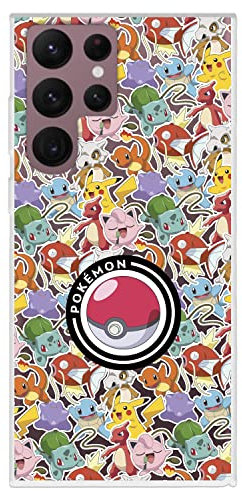 Schutzhülle für Samsung Galaxy S22 Ultra Offizielle Pokémon-Schutzhülle, Sticker-Pokéball-Muster zum Schutz Ihres Handys, flexibles Silikon, offizielle Lizenz von Pokémon