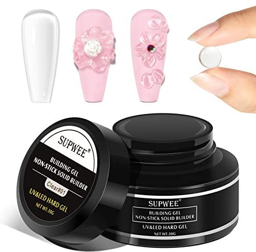 SUPWEE Fester Builder Gel für Nägel Nagelgelverlängerung Nail Extension Nägel Klar acrylgel für 3D Skulptur Gel UV/LED DIY zu Hause 30g