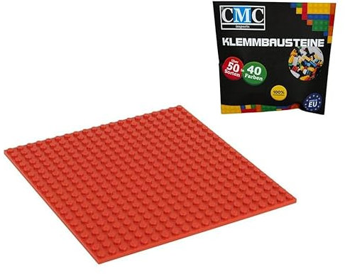 CMC imports Placa de construcción, 20 x 20 puntas, bloques de construcción, placa base urbana, columna base modular, construcción a ambos lados, 34 colores (rojo/620)