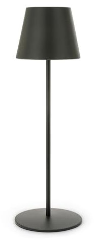 VELAMP Wiederaufladbare LED-Tischlampe, Touch-Dimmer, weiß + RGB, IP54. Schwarz