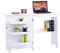 Multigot Folding Sewing Table, 2-in-1 Mobile Craft Table with Open Shelves and Rolling Casters, Sewing Machine Cabinet Computer Desk for Home Office (White)