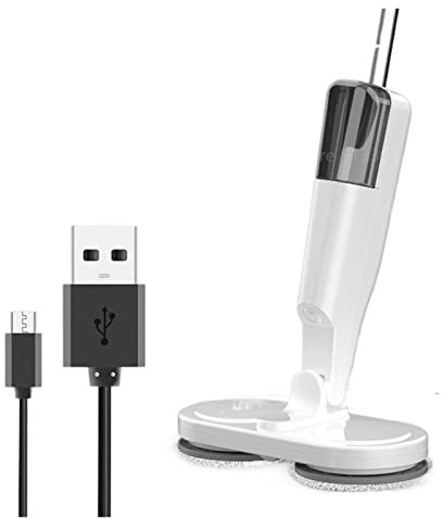 Scopa a vapore Spruzzatore Mop For Pavimenti Pulizia Mop Elettrico Rotante Senza Fili Portatile Pulizia E Ricarica Di Elettrodomestici For Pavimenti per superfici fumanti, Windows (Color : White, Si