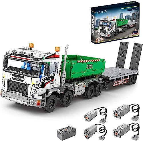 Tirff Technic Crane Building Blocks Kit, 2950 Pieces Technic Hook Crane Building Kit With motor and remote control, 4 Mode Carriage Hoist MOC Crane Remote Controlled Model Kit Compatible with L*go