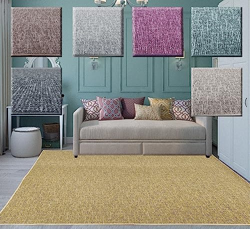 Tadi & Imperio1979 Quadratischer Teppich für Eingangsbereich oder Wohnzimmer, rustikaler natürlicher Jute-Effekt, ohne Haare, auch für Schlafzimmer, Küche oder Schlafzimmer.