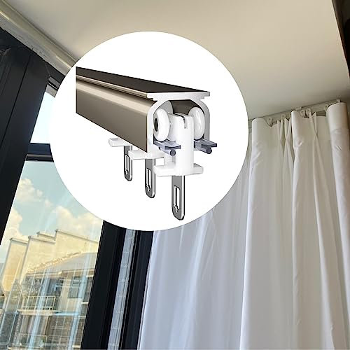 RIFWOVE Flexibel Schienenvorhang, Decken Vorhangschiene, Gardinen für Gardinenschiene, Deckengardinenschiene Deckenschiene, für Raumteiler, Duschvorhang, Vorhangschiene Aluminium