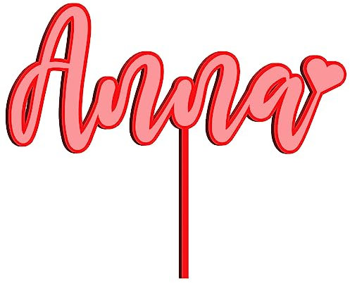 Alsino Cake Topper mit Wunschnamen graviert personalisiert Torten Kuchen Deko Tortenstecker - aus Holz oder Acryl, superfeine hochwertige Gravur 10, 15, 20 und 25 cm