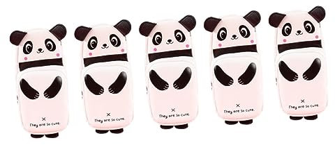 Ciieeo 5st Mäppchen Lippenbalsam Tasche Kosmetiktasche Basteltaschen Selber Machen Stifttaschen Panda-stifttasche Schreibwarentasche Münzbeutel Pu-Leder Student Reißverschluss Stifthalter