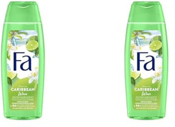 Fa - Gel Douche Corps Frais et Tonifiant - Island Vibes - Caribbean Wave - Formule de pH neutre pour la peau - Testé sous contrôle dermatologique - Bouteille de 250 ml (Lot de 2)