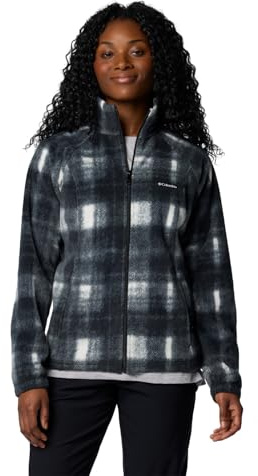 Columbia Women's Benton Springs Printed Full Zip, Chalk Omblur Tonal, Medium