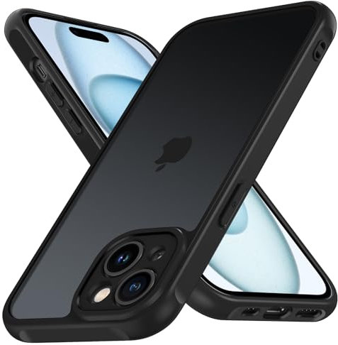 iVoler Cover Opaca per iPhone 15 6.1 Pollici, [Protezione Della Fotocamera] [Antiurto di Grado Militare] Custodia Traslucida Posteriore Ultra Sottile Anti-Impronte Protettiva Case