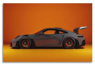 911 GT3 RS grauer Sportwagen 992 Racing Super Car 3, dekoratives Gemälde auf Leinwand, 40 x 60 cm